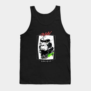 Gorilla Ape Wild Nature Free Spirit Art Brush Painting Tank Top